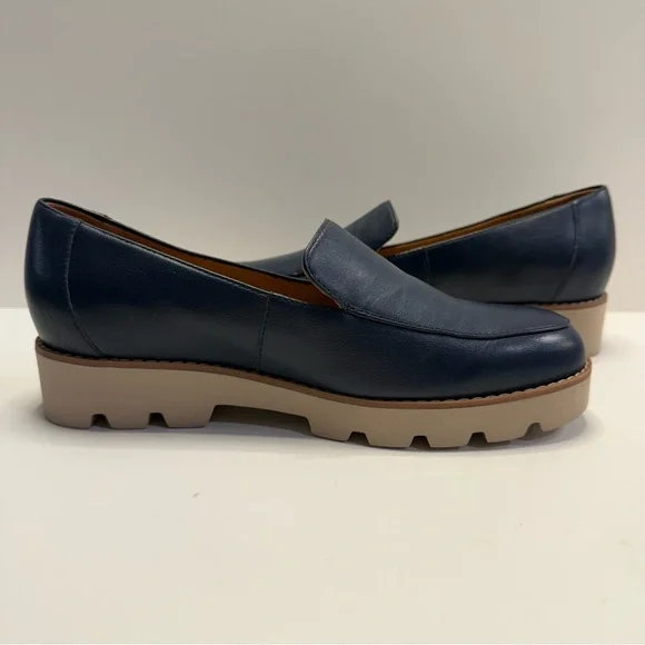 Vionic Kensley Navy Leather Orthotic Lug Loafers 6 NWOB - Picture 5 of 8
